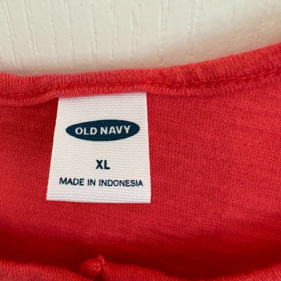 Old Navy Slub Knit Button Front Tank Top Sleeveless Coral Size XL NEW - Picture 4 of 5